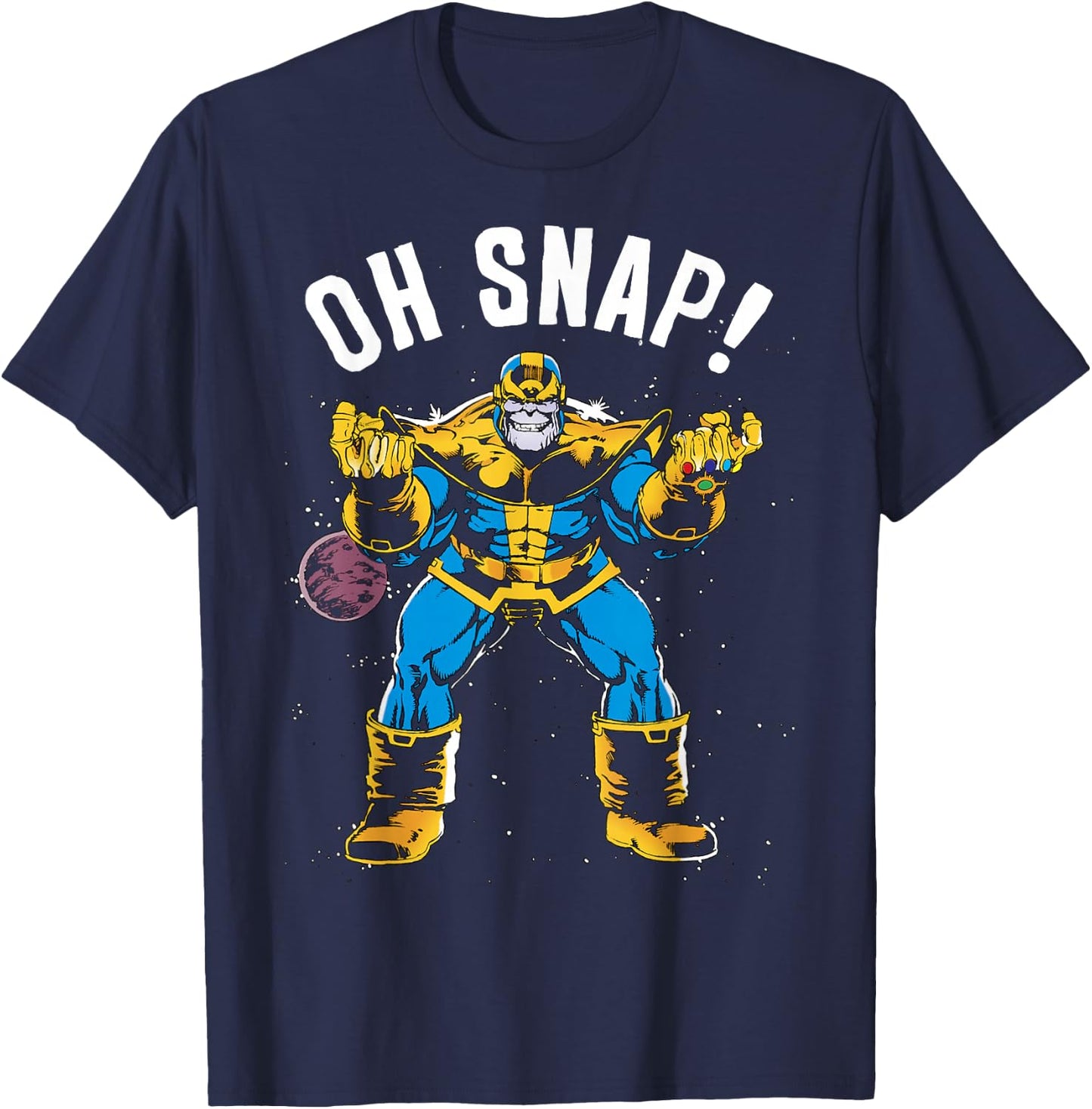 Marvel Thanos Space Oh Snap! Retro Comic Style T-Shirt - T-Shirt | Navy