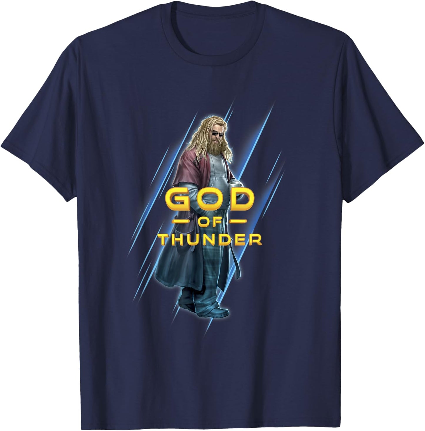Marvel Avengers: Endgame Thor God Of Thunder Portrait T-Shirt - T-Shirt | Navy