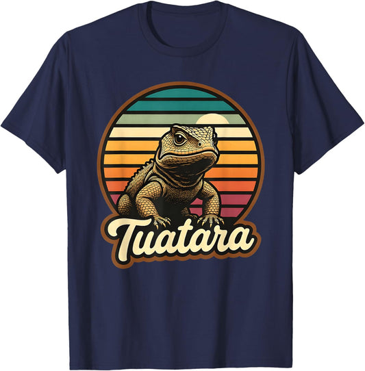 Tuatara Retro T-Shirt - T-Shirt | Navy