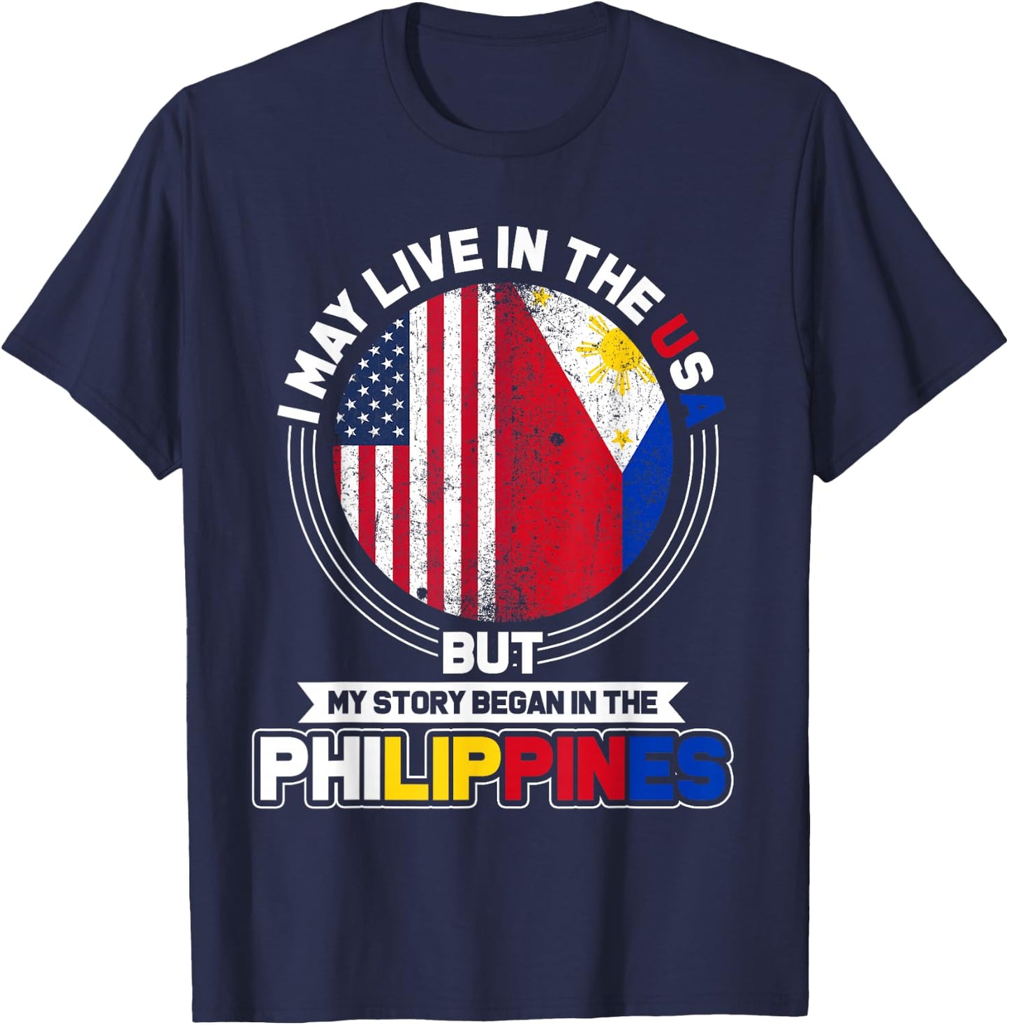 Philippine USA Flag Philippines T-Shirt - T-Shirt | Navy