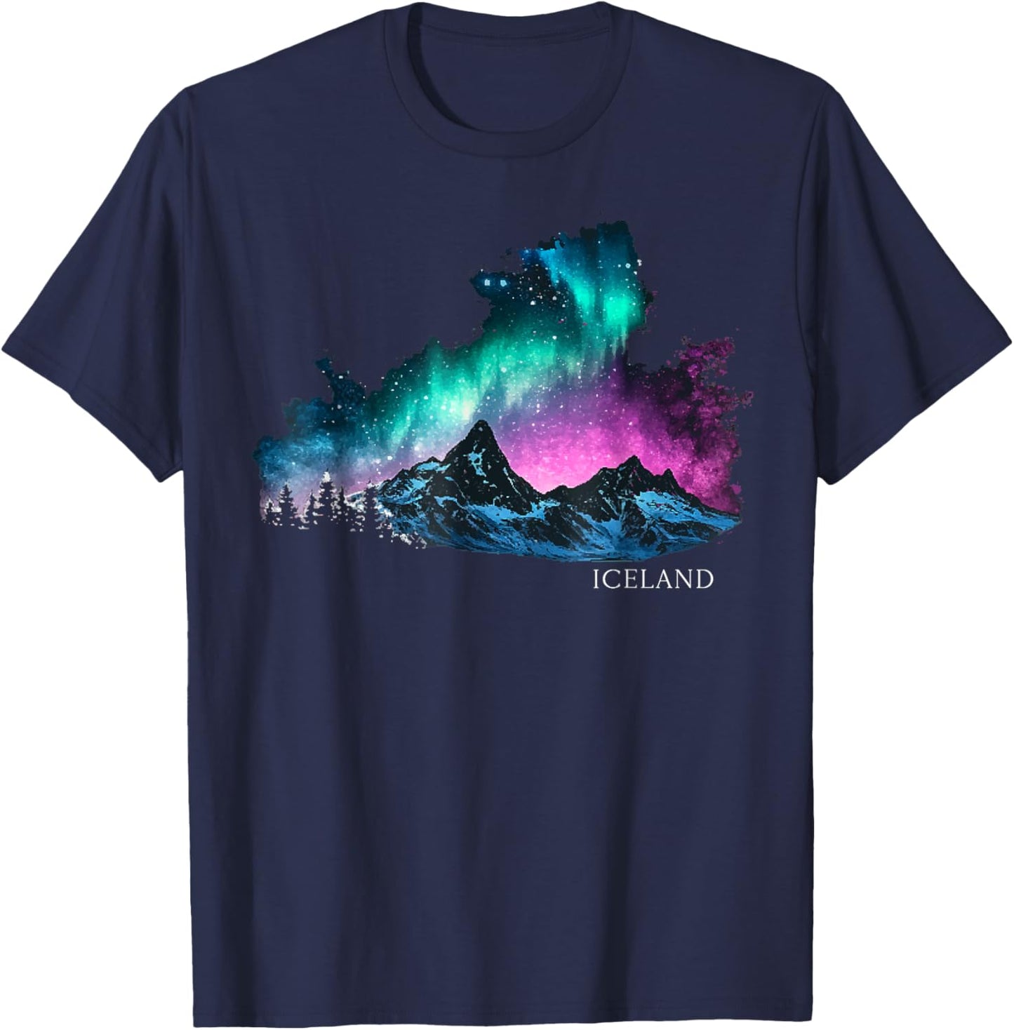 Iceland Lights Icelandic Souvenirs T-Shirt - T-Shirt | Navy
