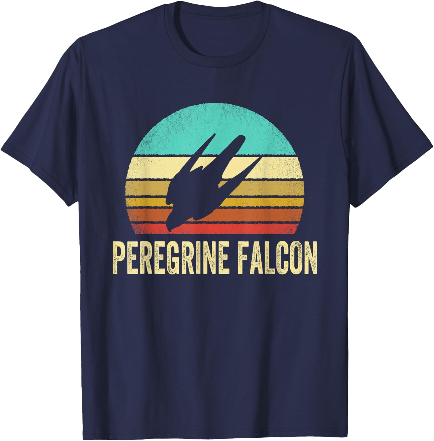Vintage Peregrine Falcon Shirt Sunset T-Shirt - T-Shirt | Navy