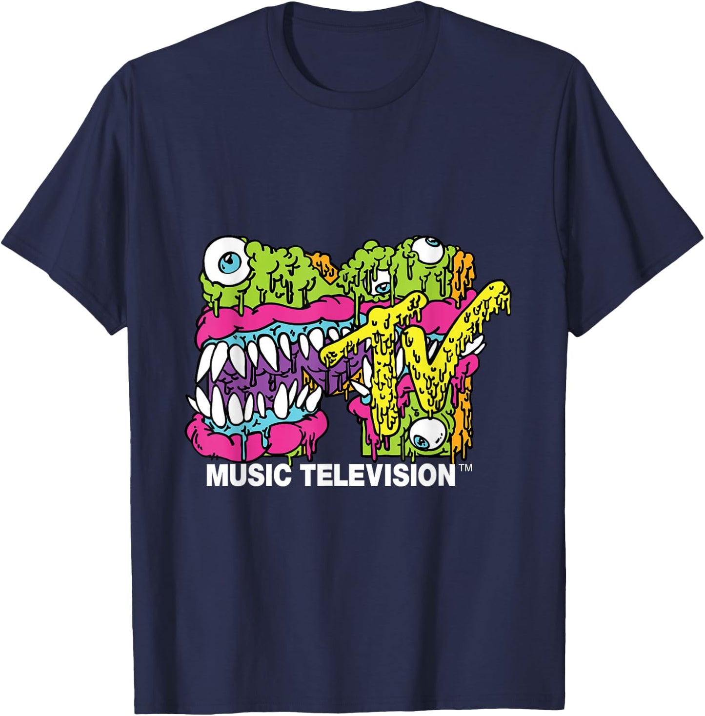 MTV Classic Logo Moster Design T- Shirts T-Shirt - T-Shirt | Navy