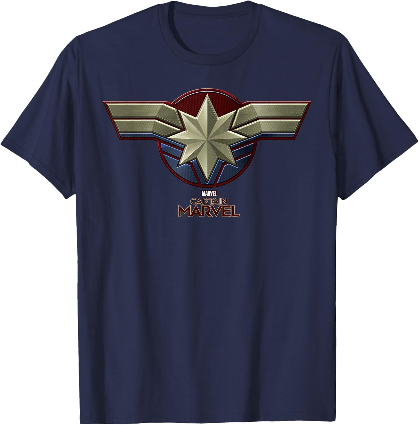 Marvel Captain Marvel Movie Chest Symbol T-Shirt - T-Shirt | Navy