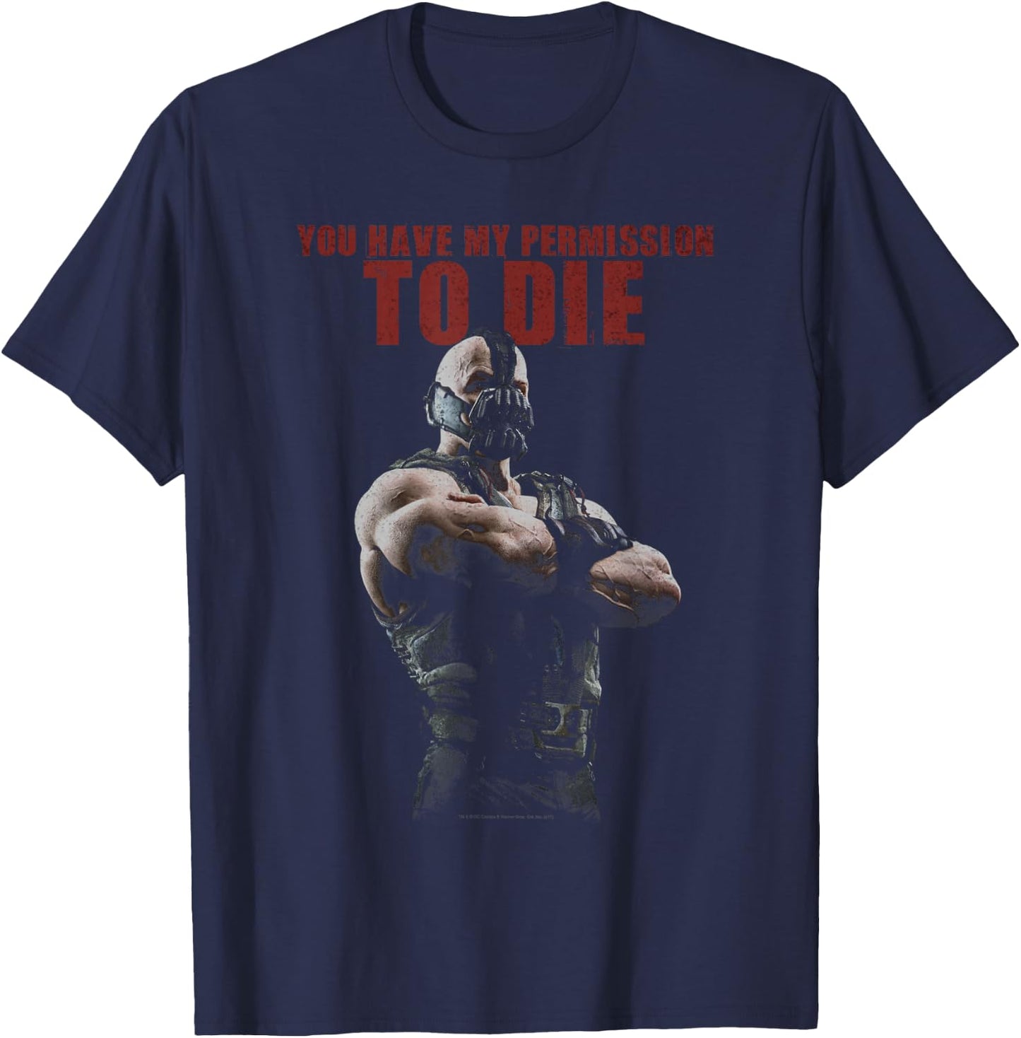 Batman Dark Knight Rises Bane Permission to Die T-Shirt - T-Shirt | Navy
