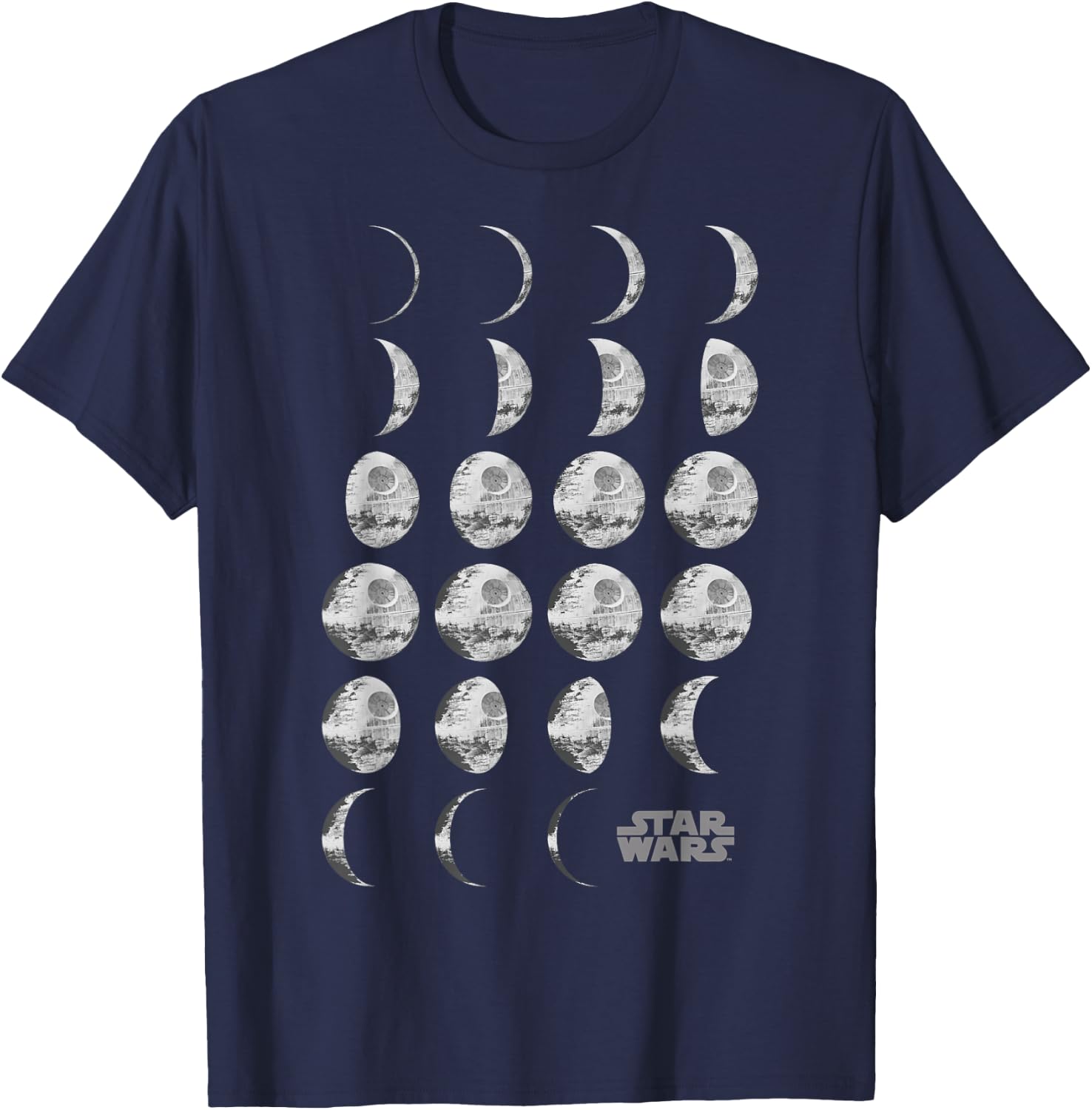 Star Wars Death Star Moon Phases T-Shirt - T-Shirt | Navy