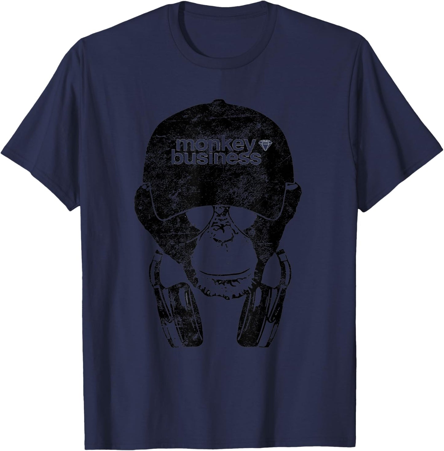Monkey Business - Cool monkey with glasses shirt T-Shirt - T-Shirt | Navy