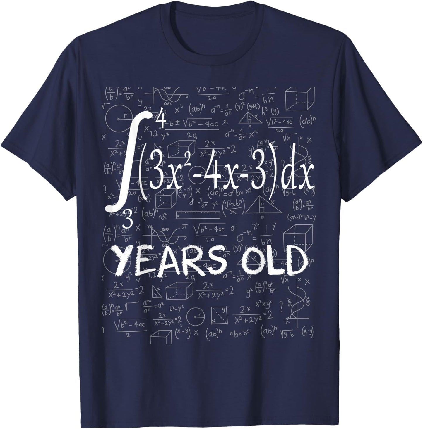 Funny Math Geek Integral Calculus 20th Birthday 20 Years Old T-Shirt - T-Shirt | Navy