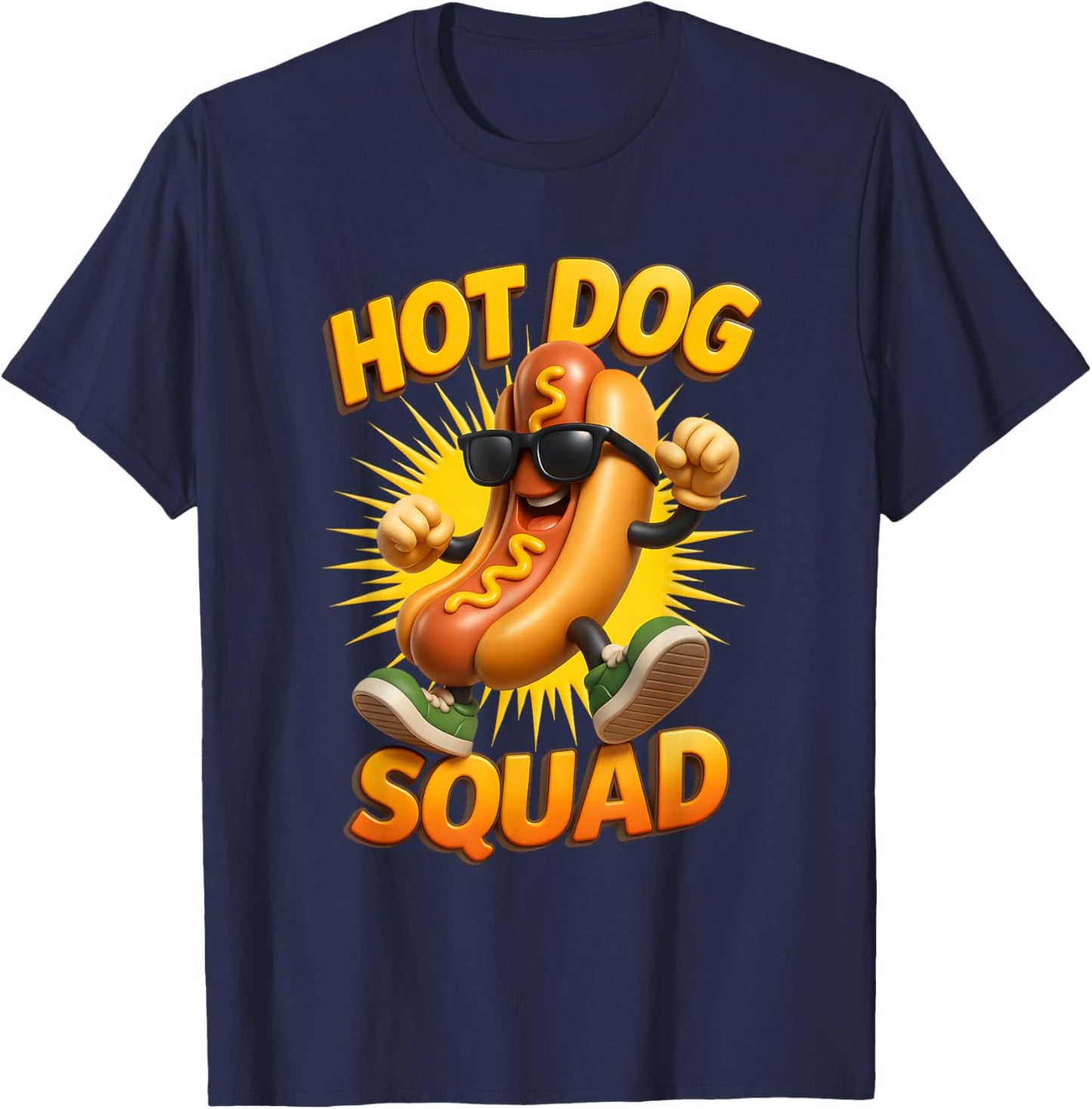 Hot Dog Squad Funny Foodie Fast Food Summer BBQ Party T-Shirt - T-Shirt | Navy
