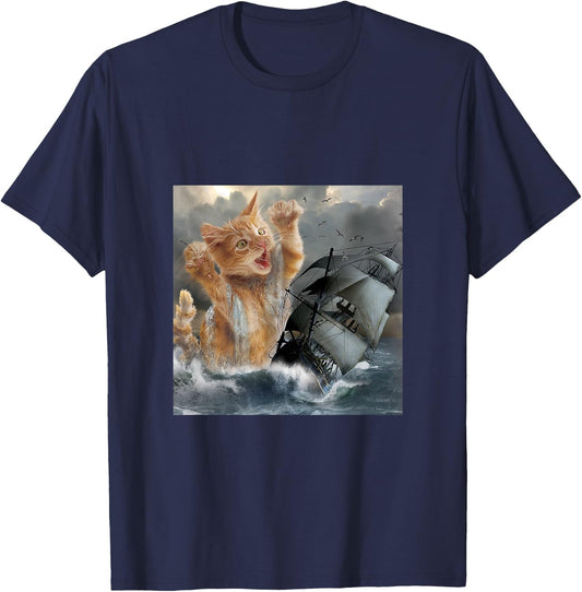 Cat Kitten Kraken Release The Kraken Krakitten Men Women Kids T-Shirt - T-Shirt | Navy