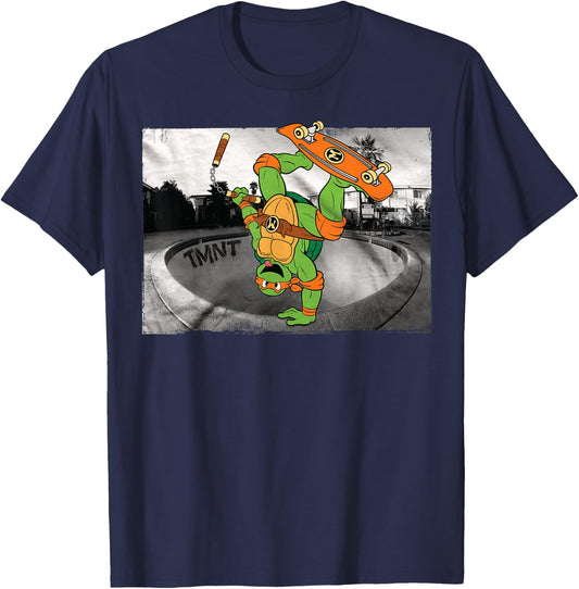 Teenage Mutant Ninja Turtles Michelangelo Skating T-Shirt - T-Shirt | Navy