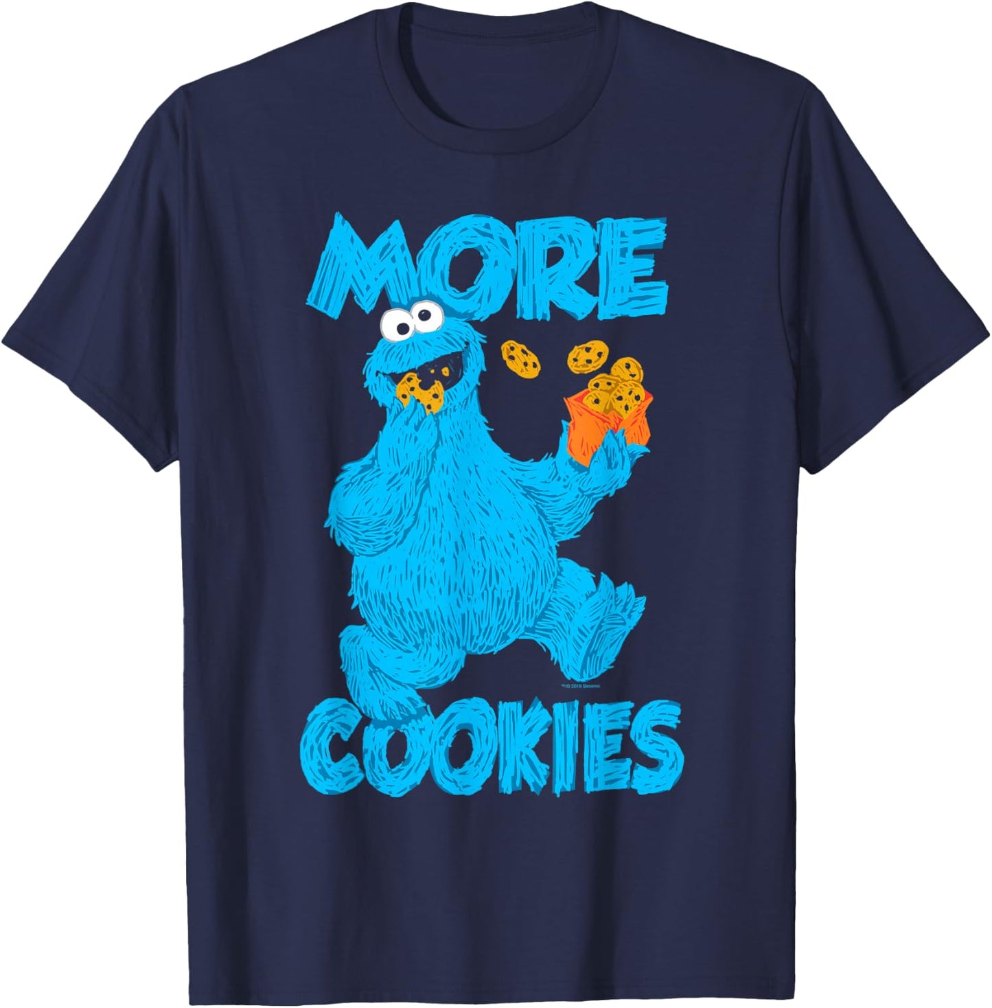 Sesame Street Cookie Monster More Cookies T-Shirt - T-Shirt | Navy