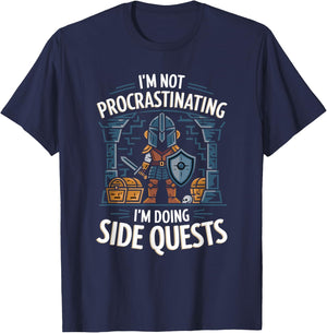 RPG Gamer Apparel for Quest Lovers -Adult Black Small Classic Modern T-Shirt - T-Shirt | Navy