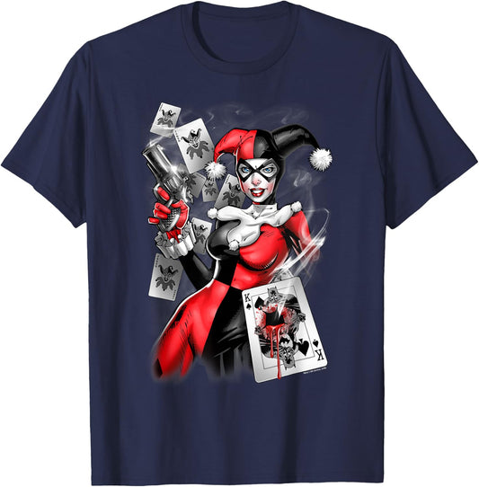 Harley Quinn Smoking Gun T-Shirt - T-Shirt | Navy