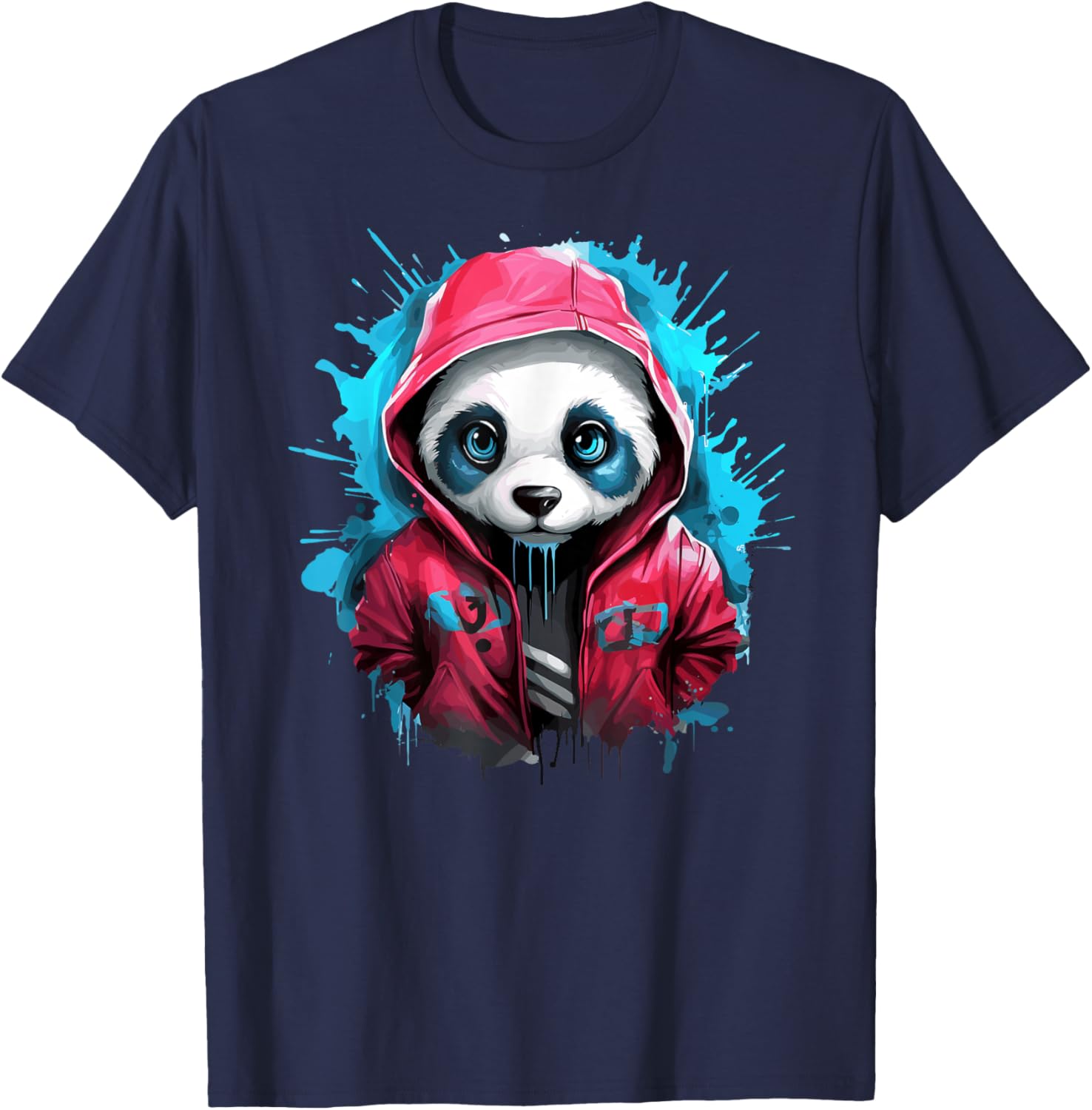 Cool Panda Street Style Vibes T-Shirt - T-Shirt | Navy