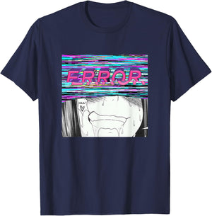 Error Vaporwave Ahegao Kink Doujinshi Hentai Ecchi Edit T-Shirt - T-Shirt | Navy