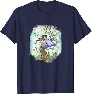 Random Galaxy Amy Brown Art, Wind Chimes Faery Fairy T-Shirt - T-Shirt | Navy