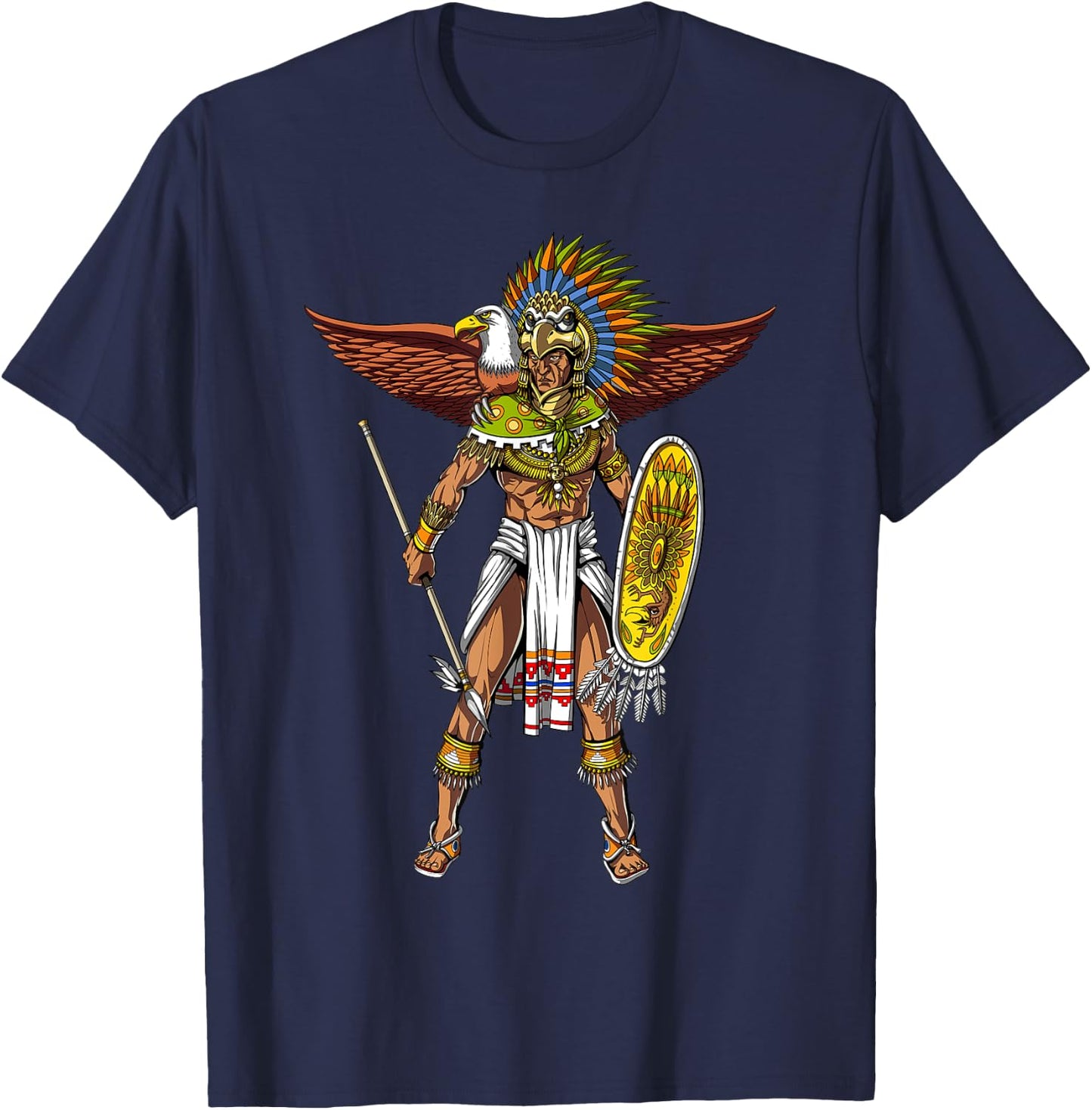 Aztec Eagle Warrior T-Shirt - T-Shirt | Navy