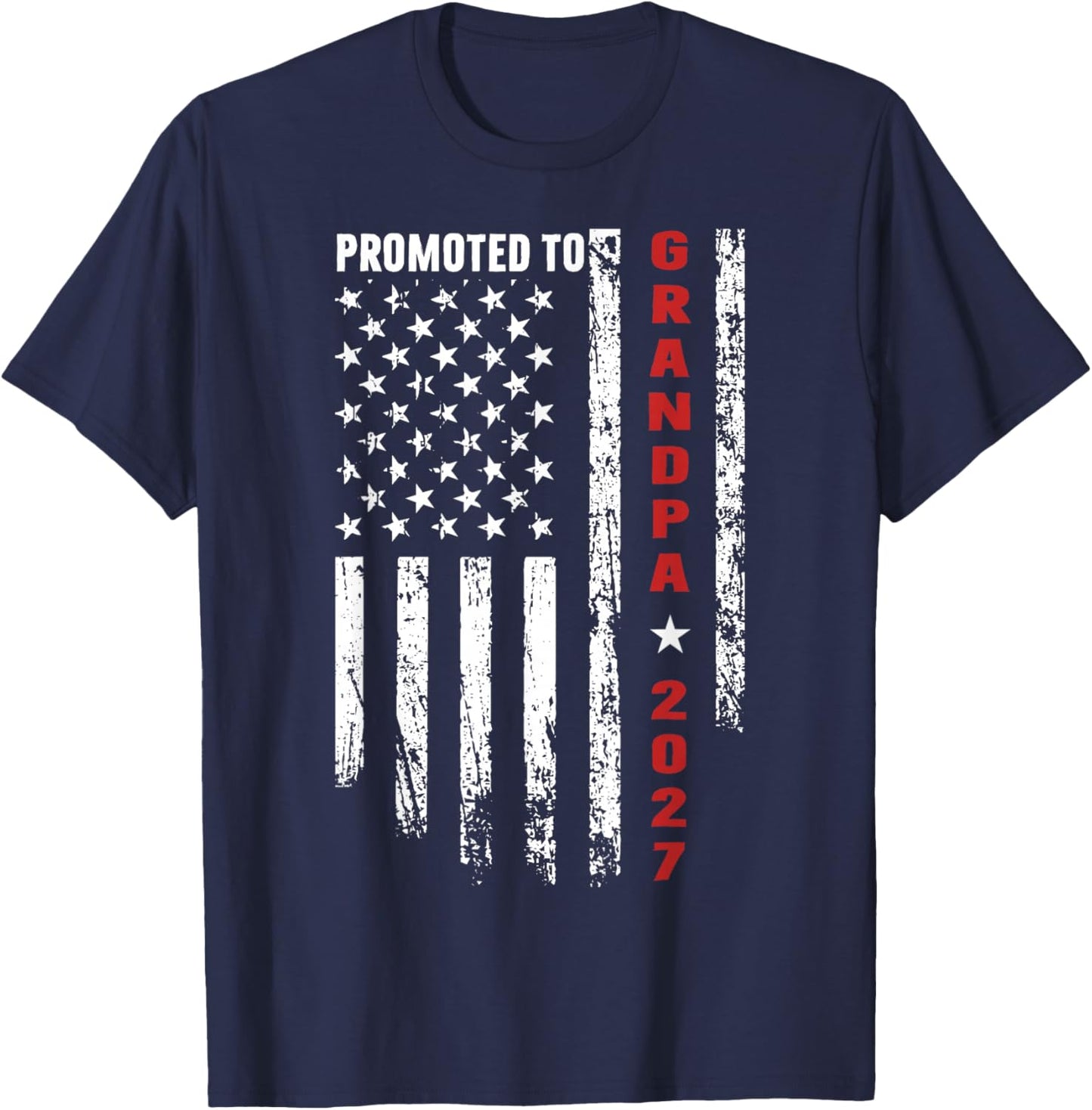 Promoted to Grandpa 2027 Funny Shirt for new Grandpa T-Shirt - T-Shirt | Navy