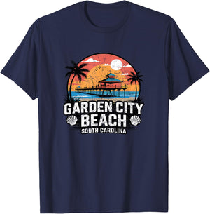 Vintage Garden City South Carolina T-Shirt - T-Shirt | Navy