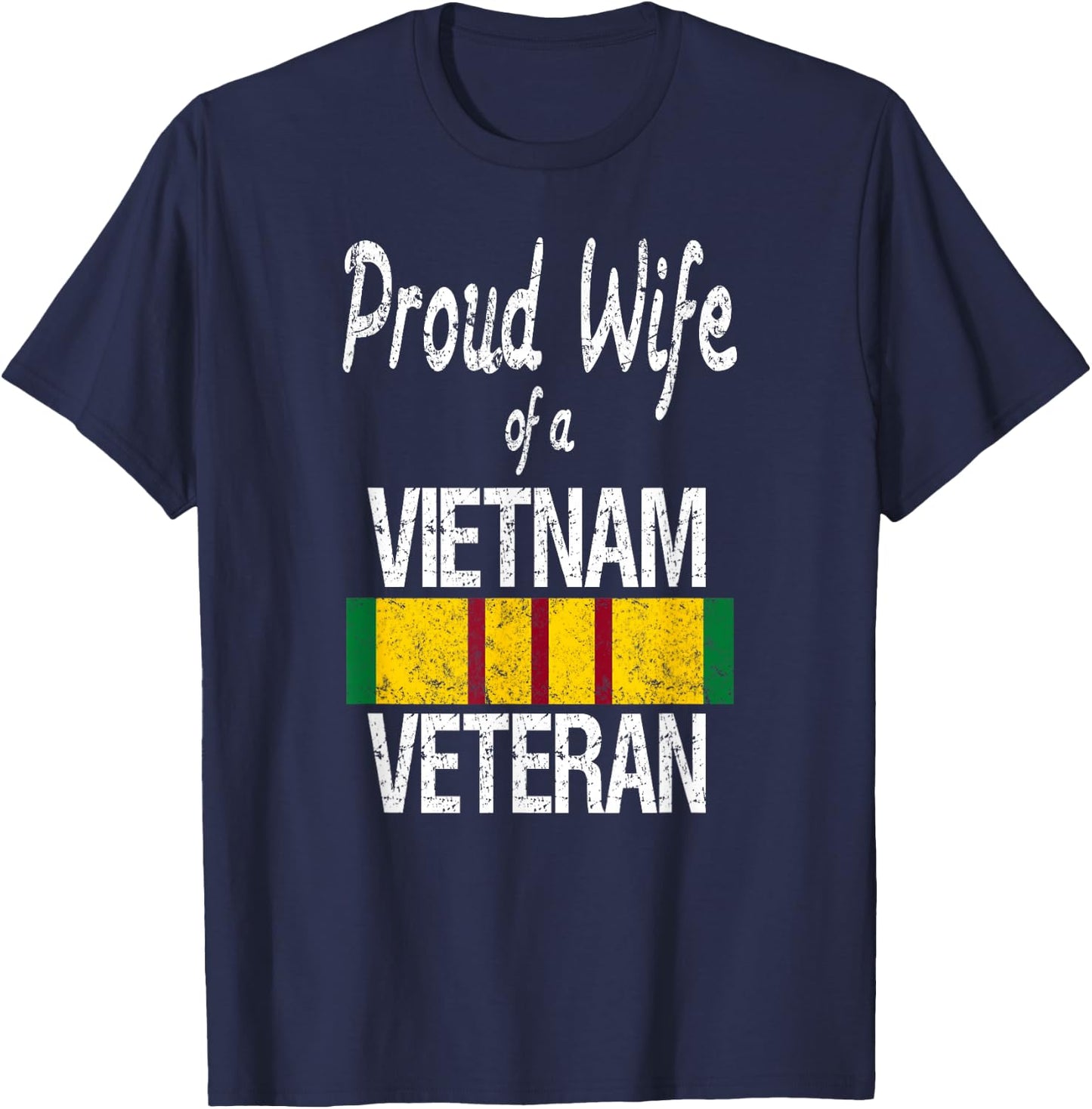 Proud Wife of a Vietnam Veteran Service Badge US Military T-Shirt - T-Shirt | Navy