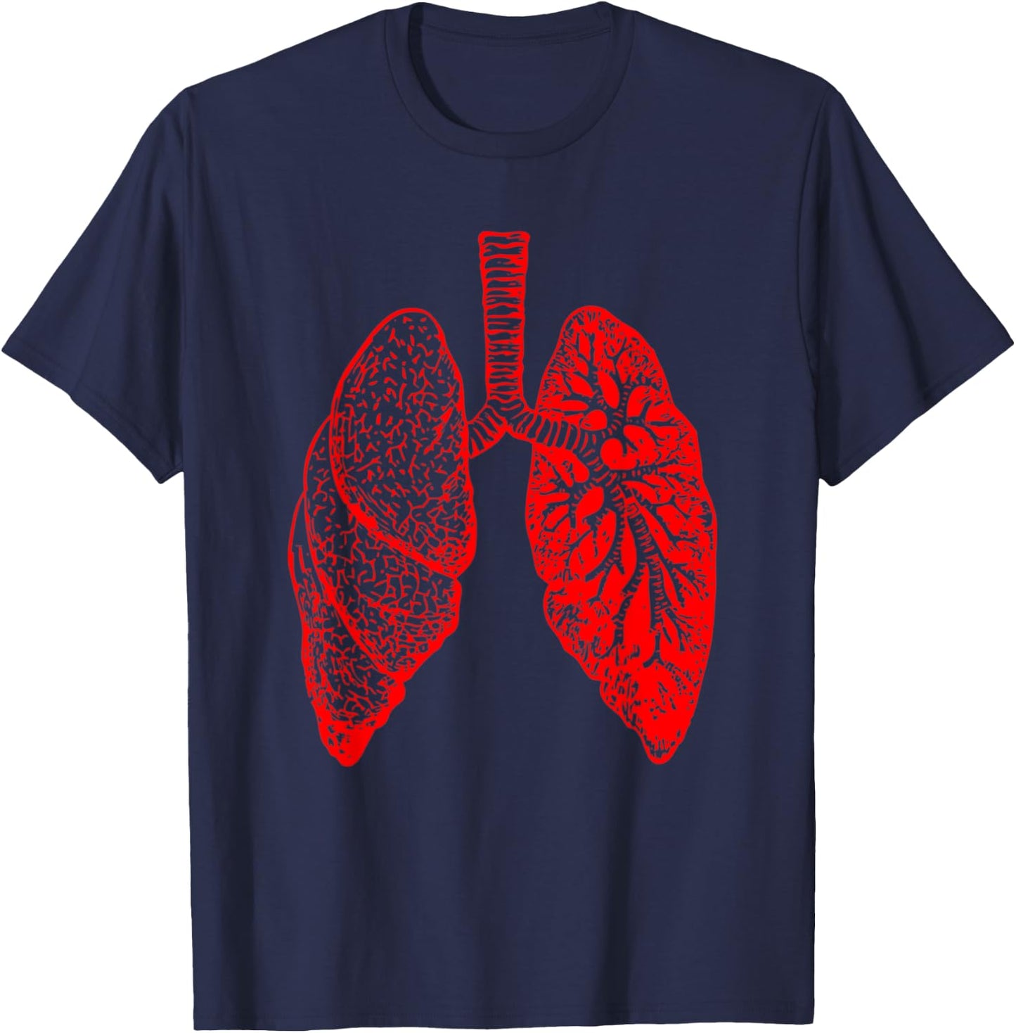 Anatomy Drawing Pulmonologist, Respiratory Lungs Gift T-Shirt - T-Shirt | Navy