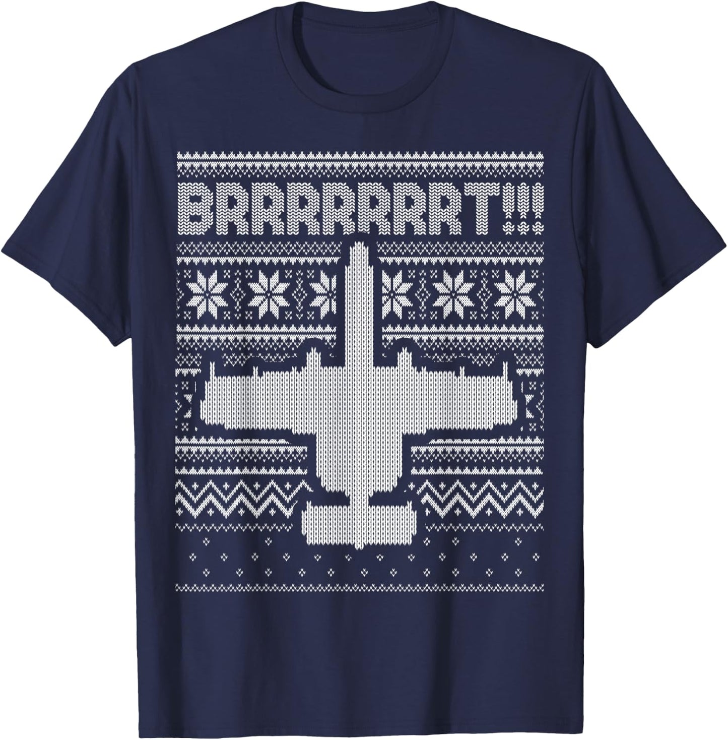 A-10 Warthog Ugly Xmas fighter jet usaf pilot or crew T-Shirt - T-Shirt | Navy