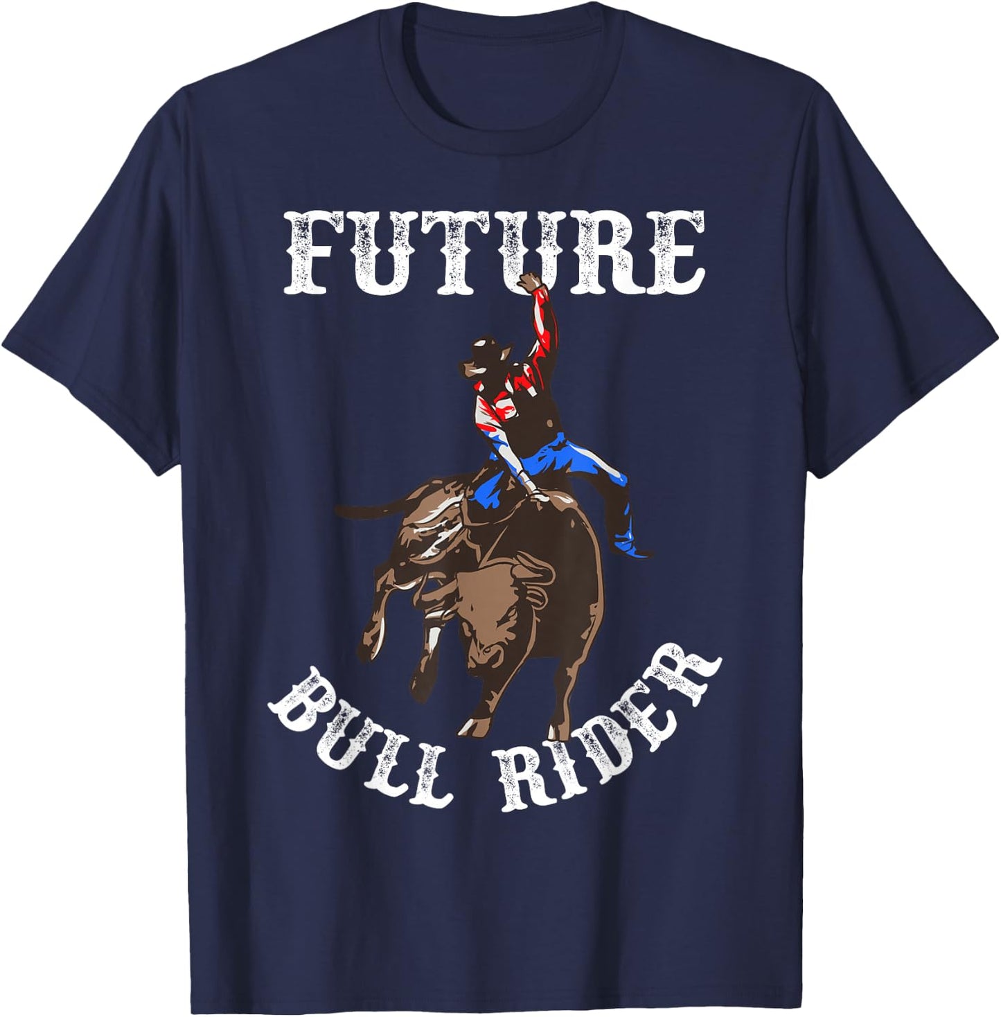 Rodeo Future Bull Rider Bull Riding Mechanical Boys Kids Small T-Shirt - T-Shirt | Navy