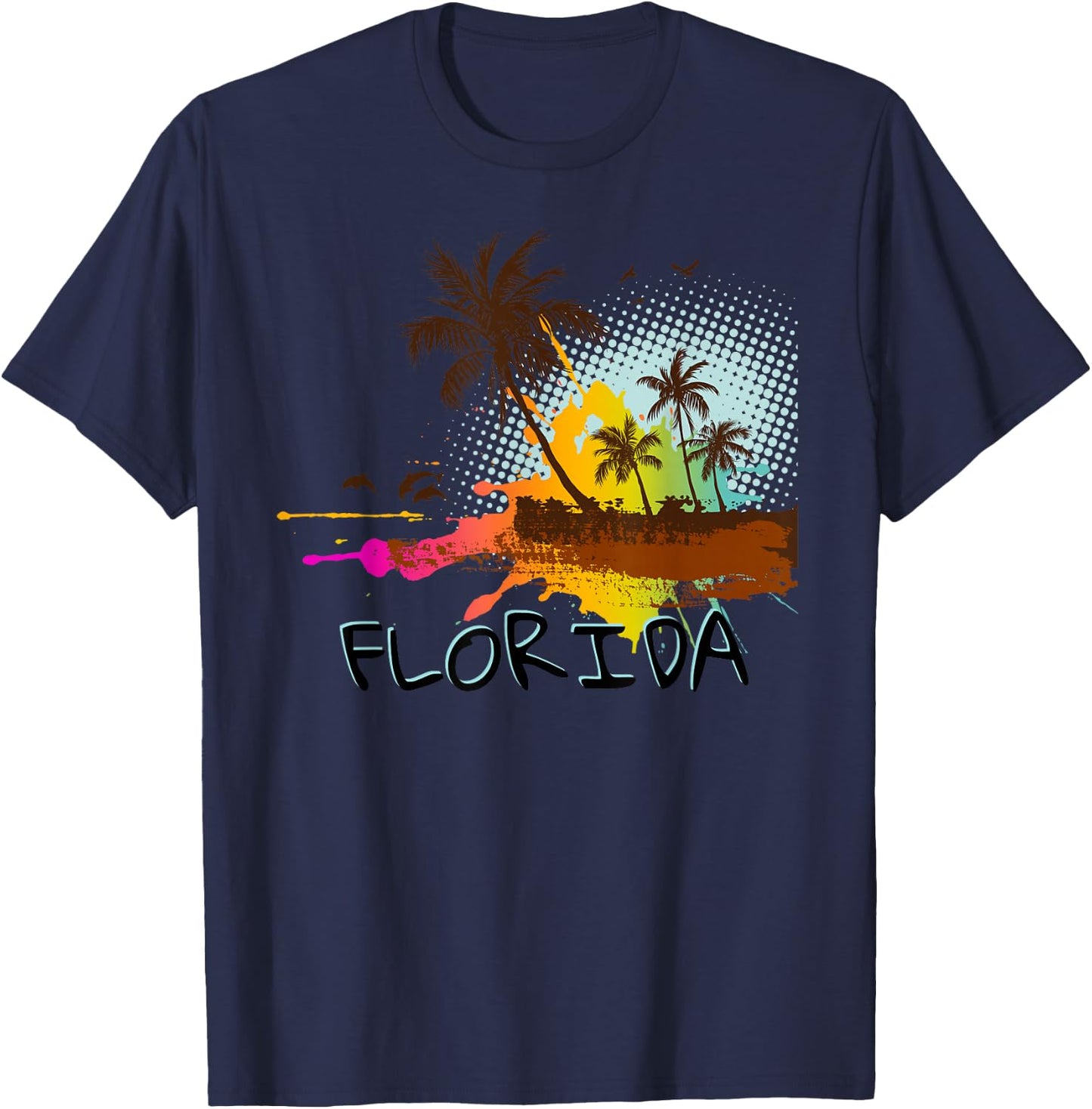 Florida Beach Vacation - Art for Ocean Lovers T-Shirt - T-Shirt | Navy