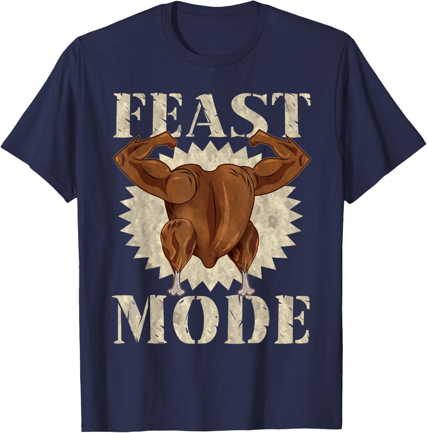 Family Dinner Designs By MCG.Co Thanksgiving Humor Gym Weight Lifting Black Adults Classic Fit Modern Casual Thanksgiving Christmas Letter Print T-Shirt - T-Shirt | Navy