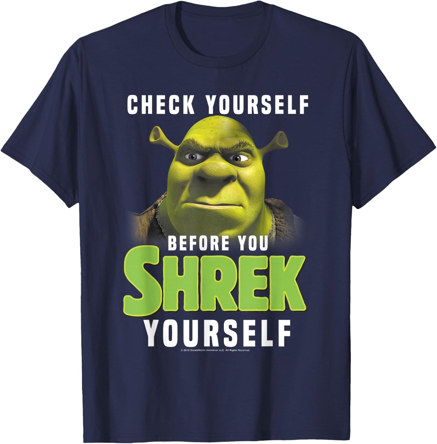 Shrek Check Yourself Before You Shrek Yourself T-Shirt - T-Shirt | Navy