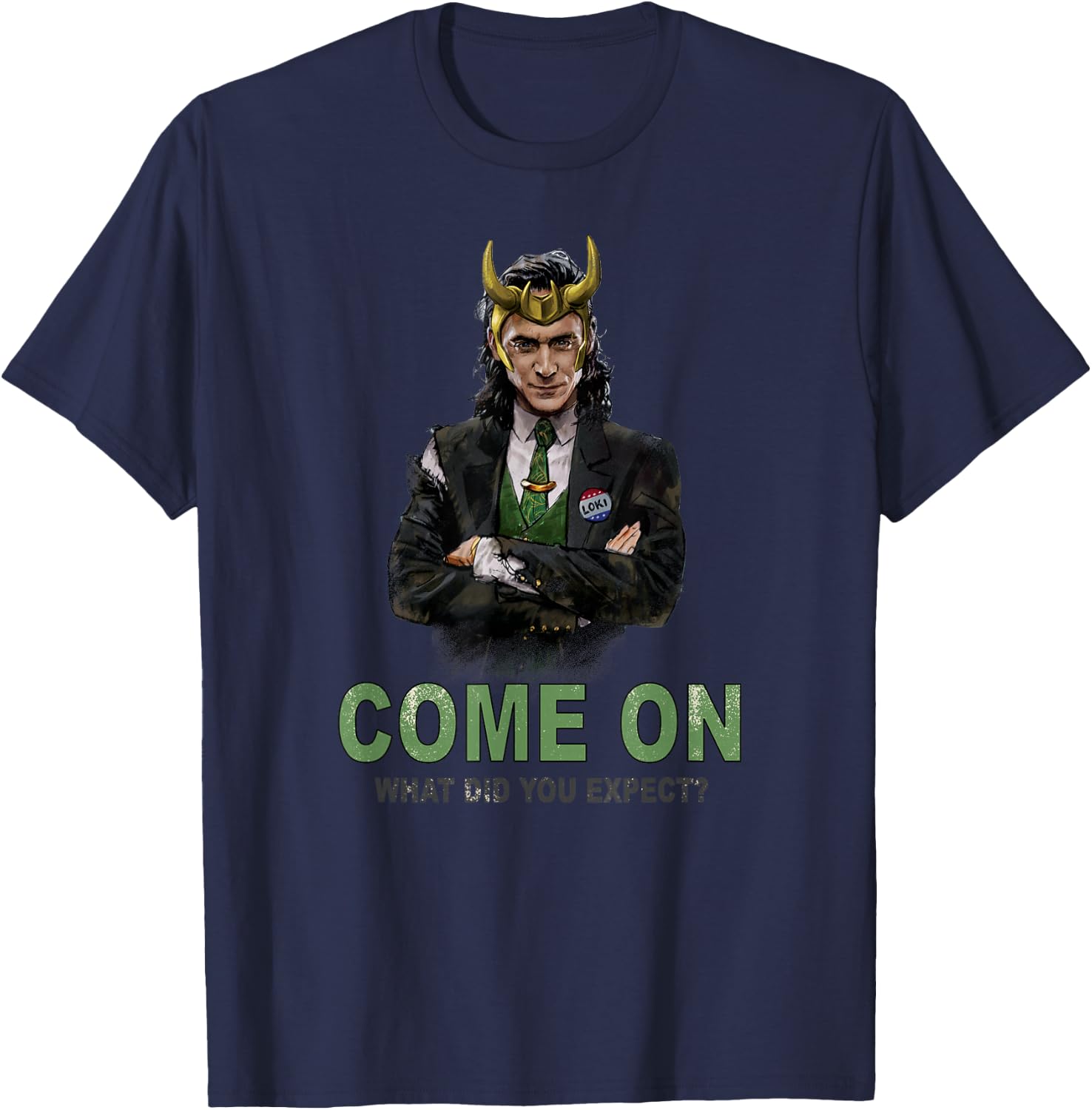 Marvel Loki President Loki Come On What Did You Expect? T-Shirt - T-Shirt | Navy