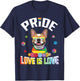 Heart Sunglasses Frenchie Pride Love Is Love Rainbow LGBTQ T-Shirt - T-Shirt | Navy