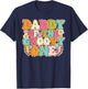 Retro Daddy of Groovy One Matching Family 1st Birthday Party T-Shirt - T-Shirt | Navy