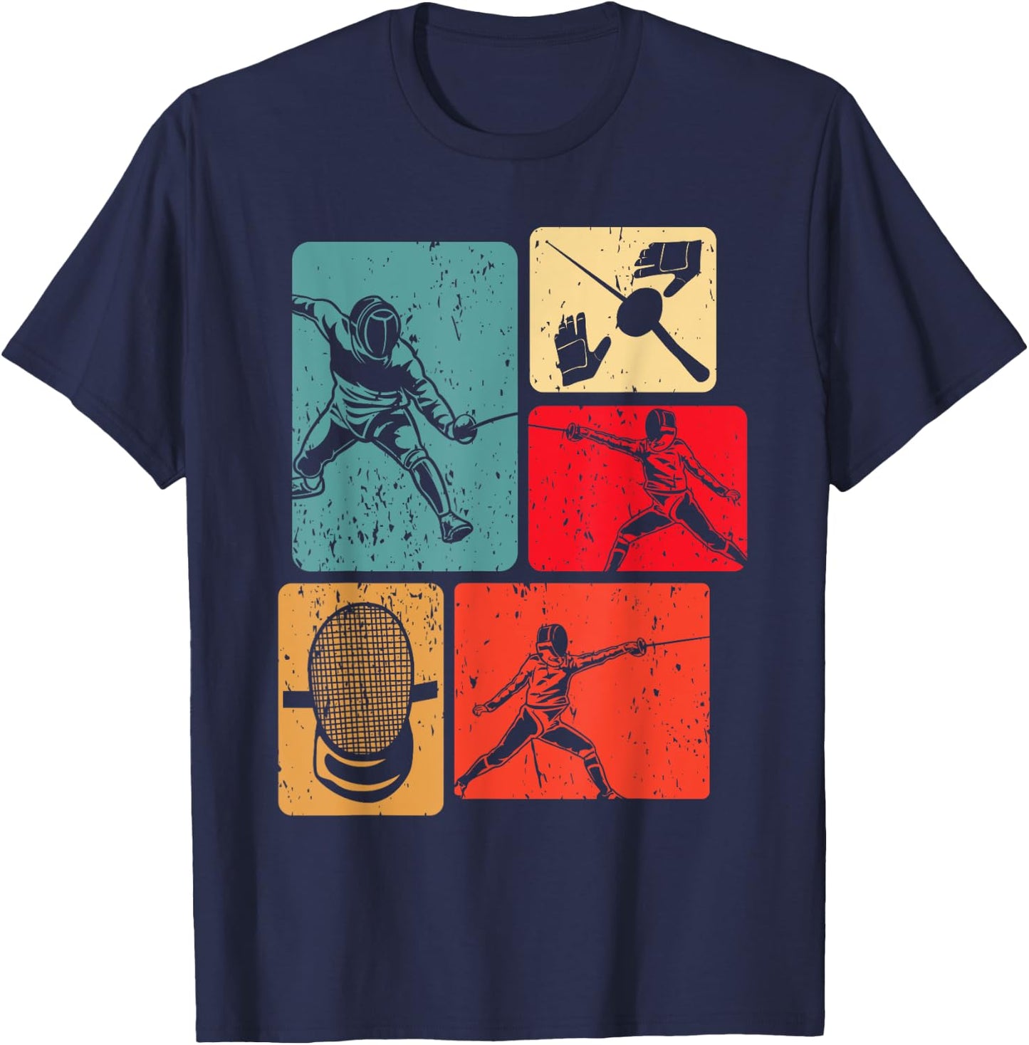 Funny Fencing Cool Fencer Swordfighter Swordfighting Outfit T-Shirt - T-Shirt | Navy