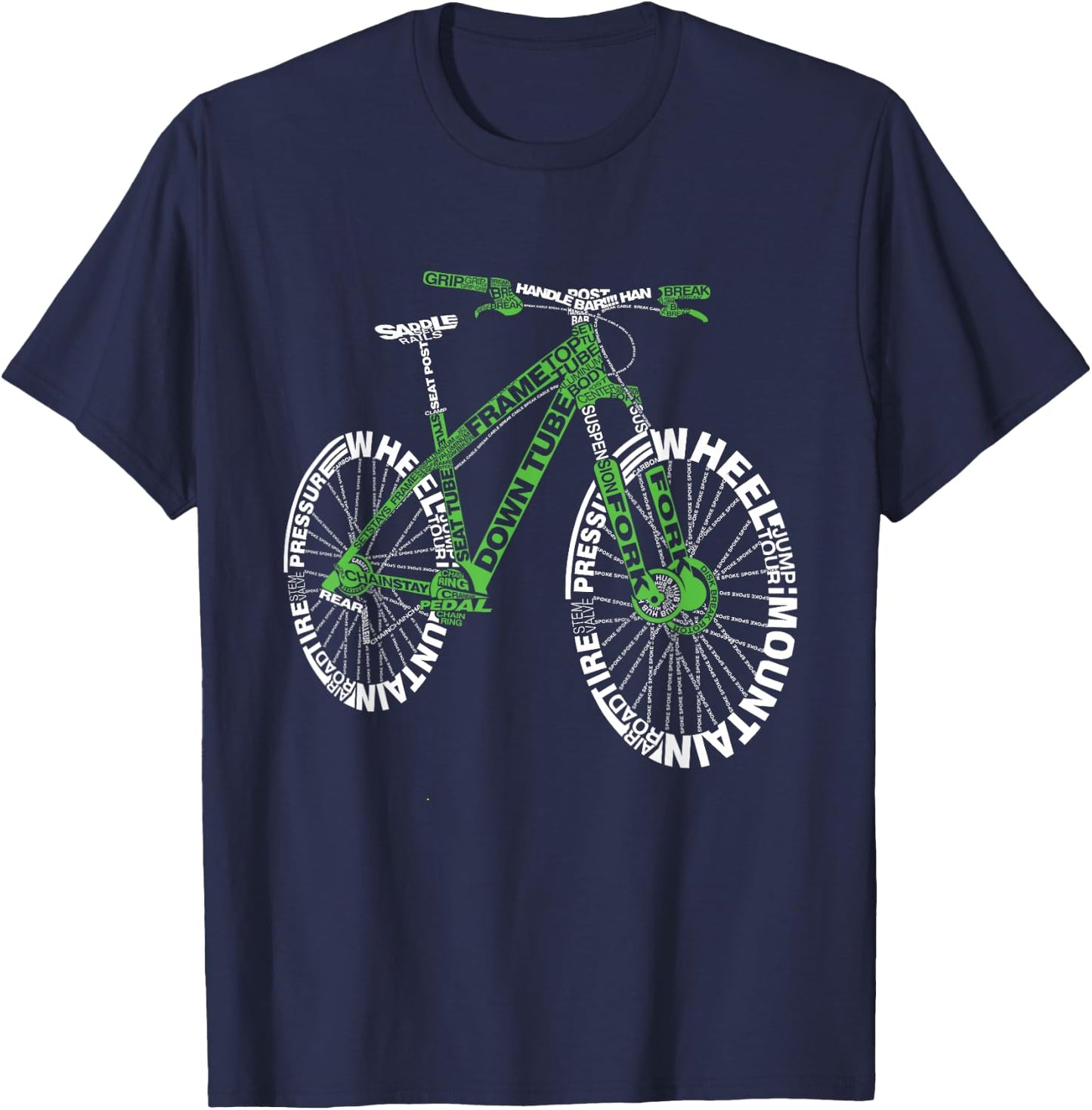 Bicycle Amazing Anatomy Mountain Bike T-Shirt - T-Shirt | Navy