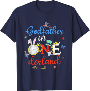 Godfather in ONEderland First Birthday Matching Family 1st T-Shirt - T-Shirt | Navy