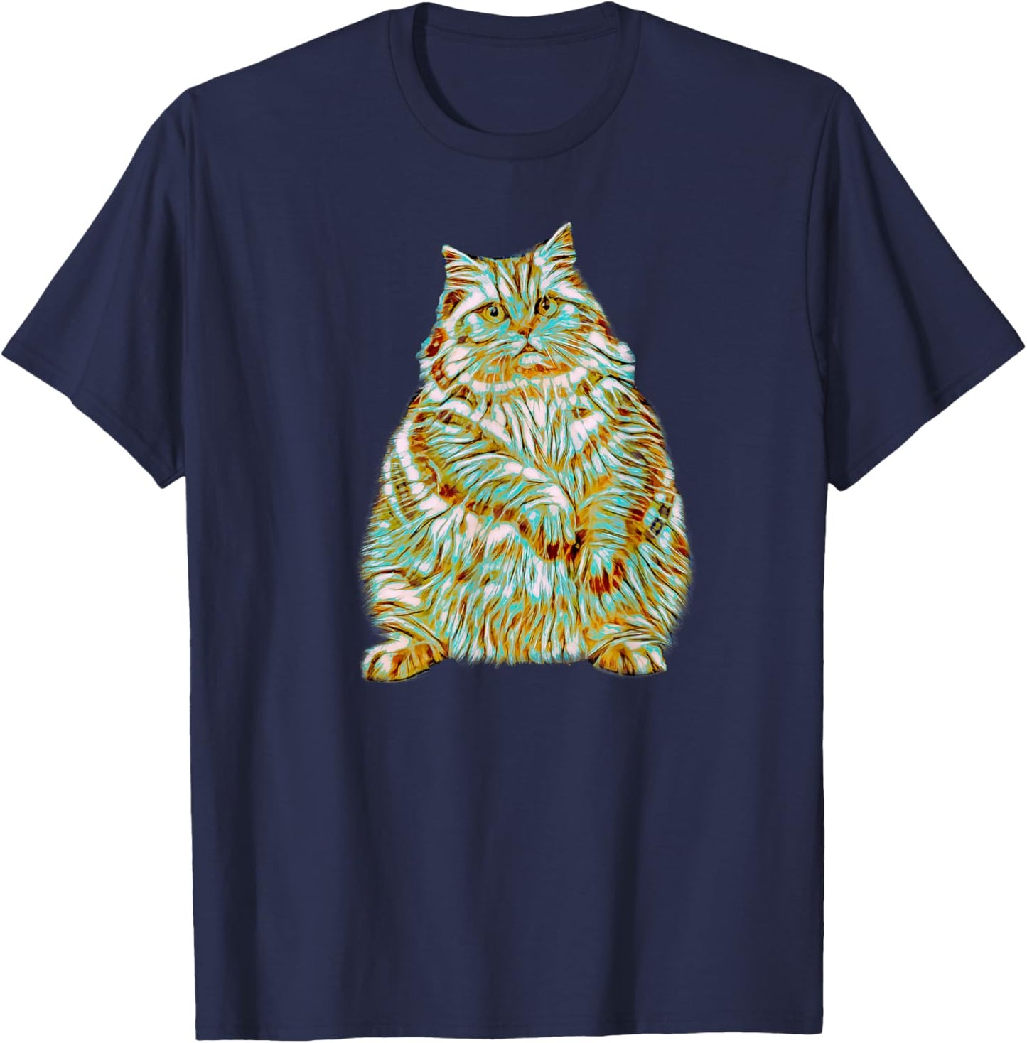 Cute Chonk Cat Shirt - Funny Women Kids Chonk Lovers T-Shirt - T-Shirt | Navy