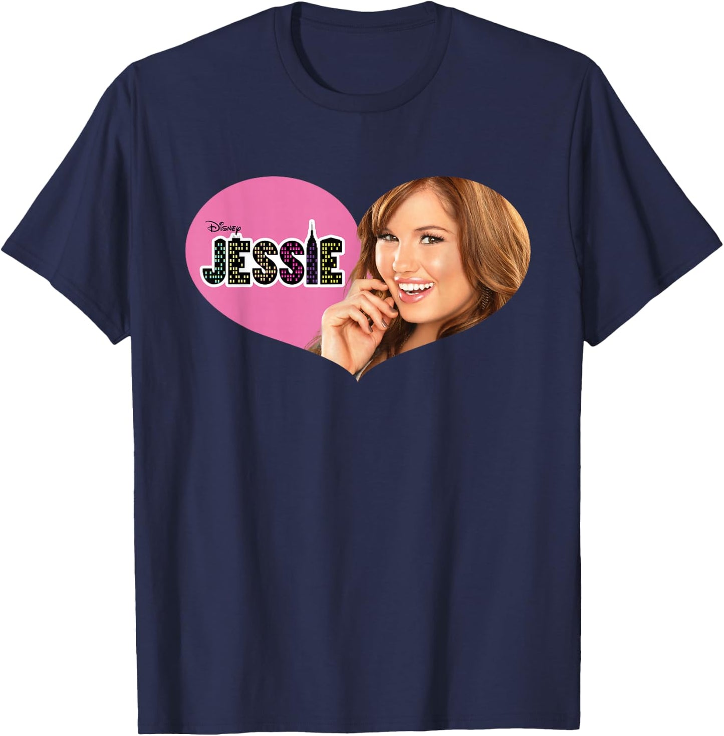 Disney Channel Jessie Pink Heart T-Shirt - T-Shirt | Navy
