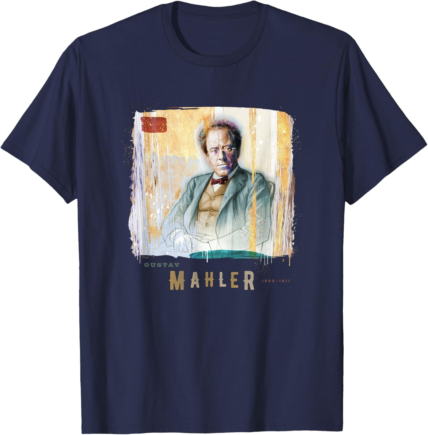 Mahler - Great Composers Classical Portrait Gift T-Shirt - T-Shirt | Navy