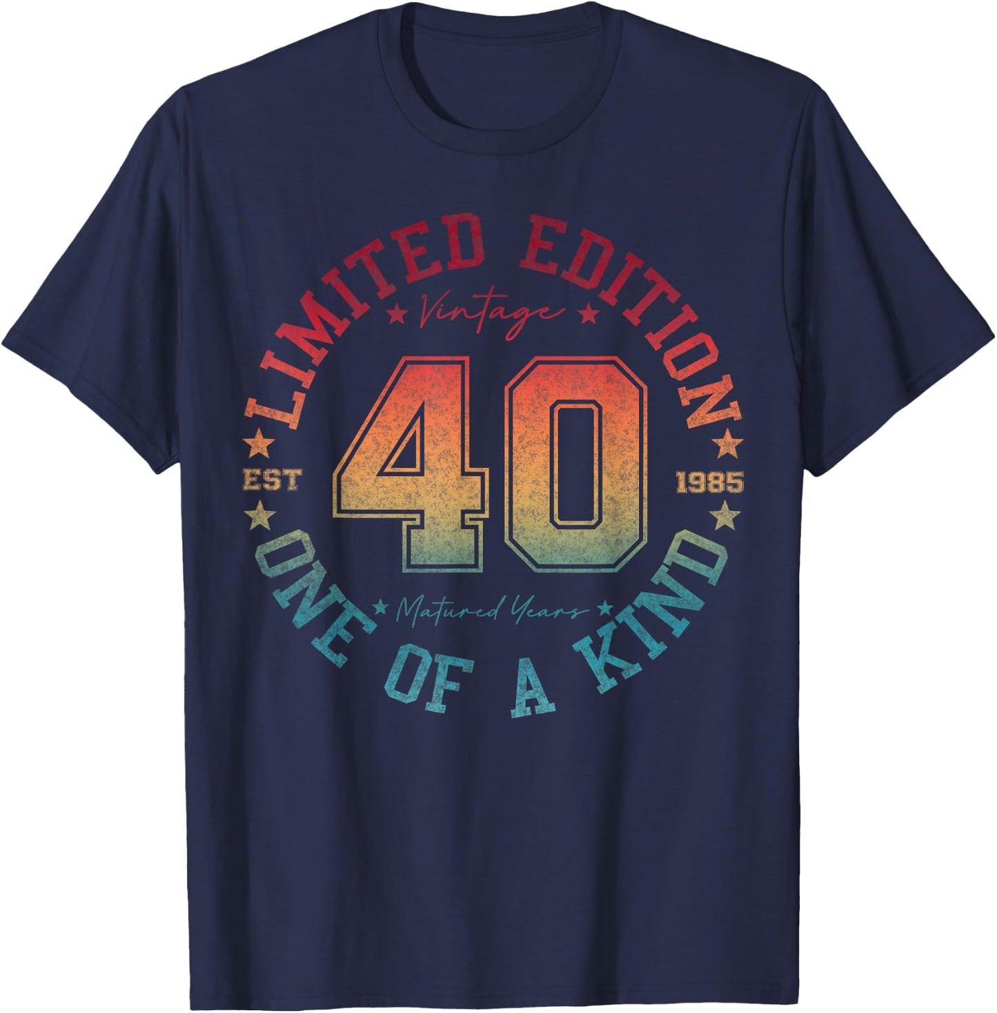 40 Year Old Gifts Vintage 1985 Limited Edition 40th Birthday T-Shirt - T-Shirt | Navy