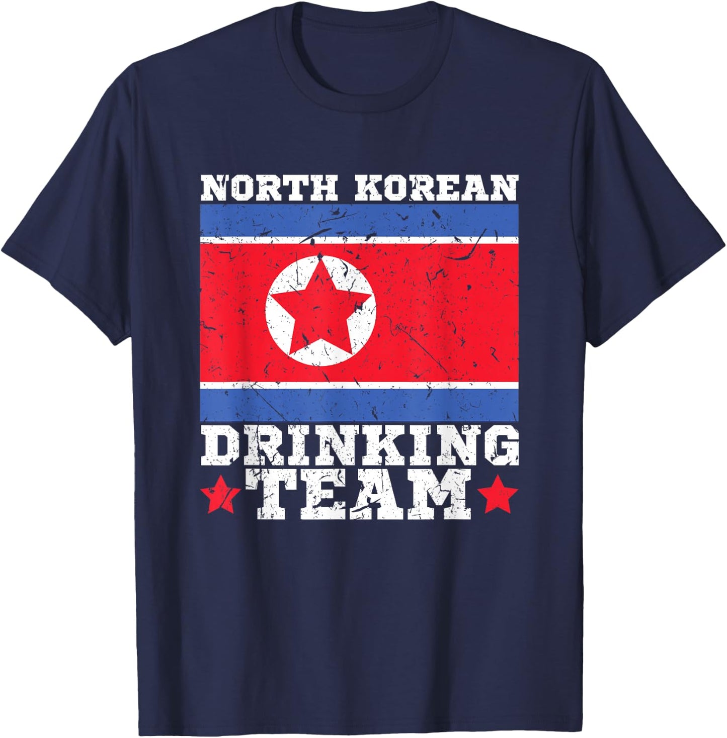 North Korean Drinking Team Funny North Korea Flag Beer T-Shirt - T-Shirt | Navy