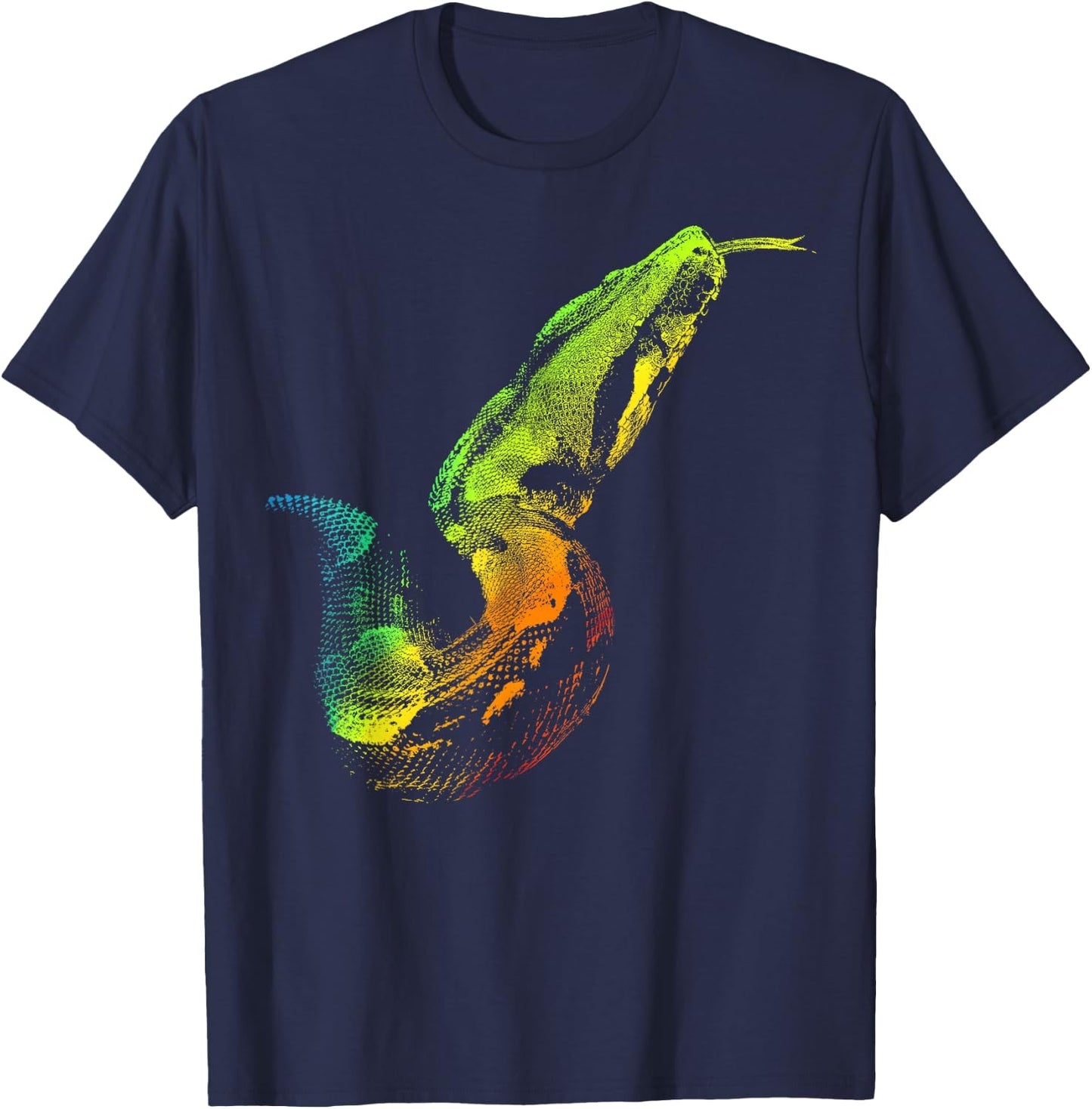 BOA CONSTRICTOR Colorful Rainbow Retro T-Shirt - T-Shirt | Navy