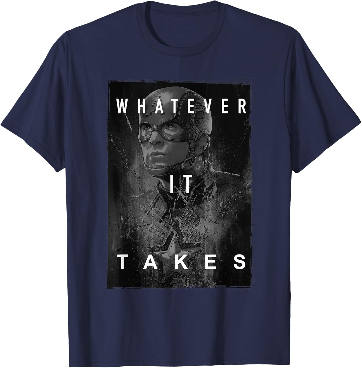 Avengers Endgame Captain America What Ever It Takes Poster T-Shirt - T-Shirt | Navy