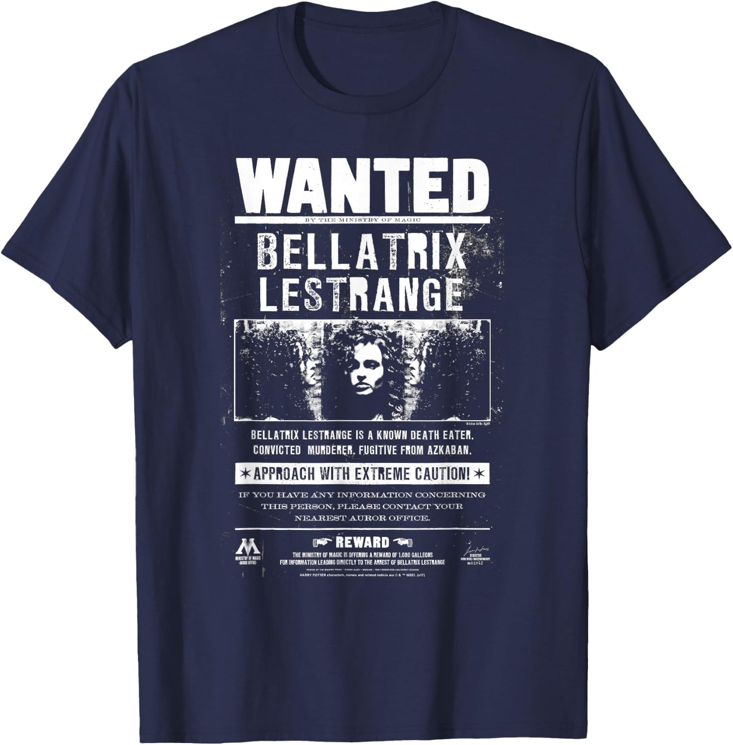 Harry Potter Wanted Bellatrix T-Shirt - T-Shirt | Navy