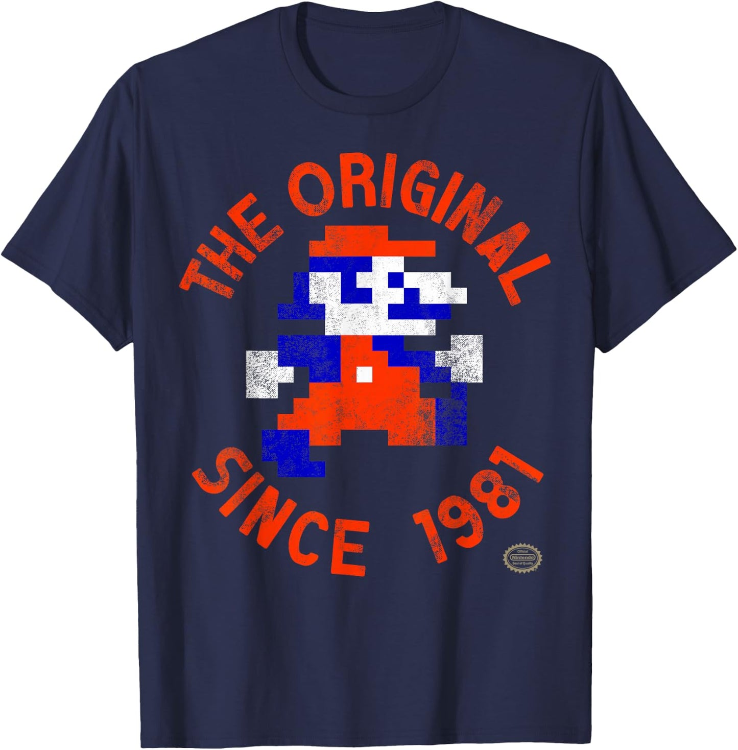 Nintendo Super Mario 8-Bit Original Since 81 Graphic T-Shirt - T-Shirt | Navy