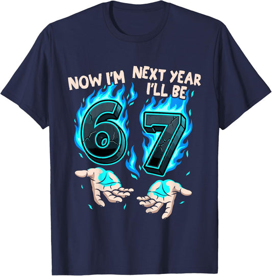6 Year Old Birthday Boys Kids Now I'm 6 Next Year I'll be 7 T-Shirt - T-Shirt | Navy