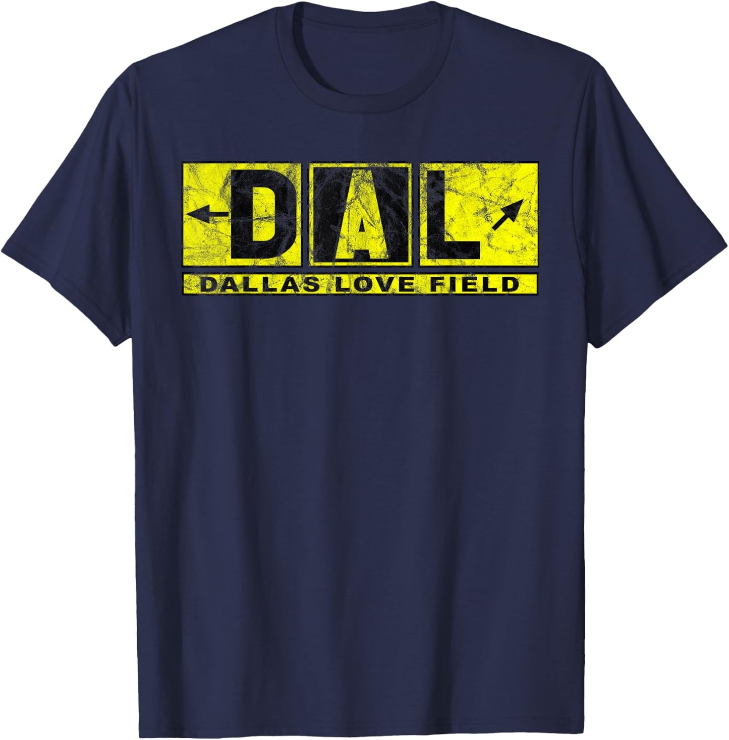 DAL Dallas Love Field Airport Taxiway Sign Pilot Vintage T-Shirt - T-Shirt | Navy