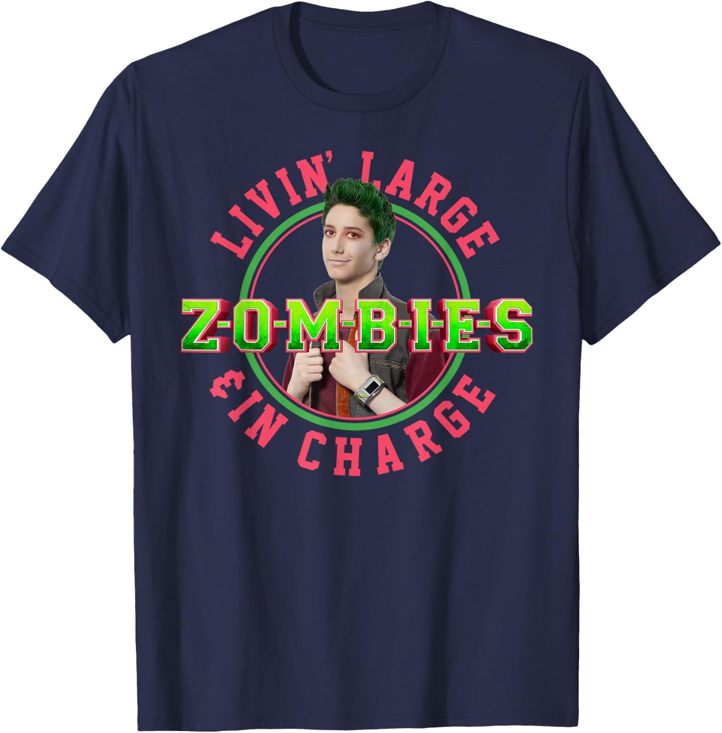 Zombies - Zed Living Large and In Charge T-Shirt - T-Shirt | Navy