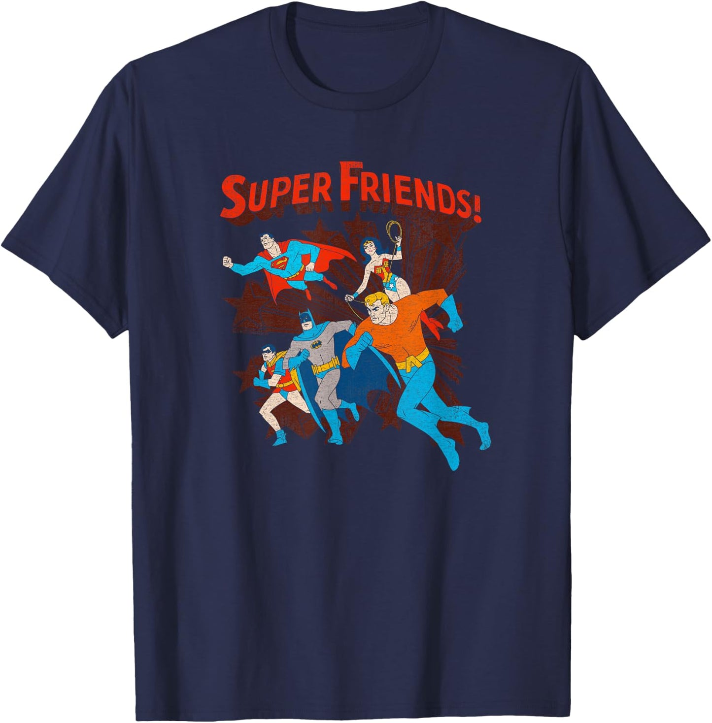 Justice League Super Friends Running T-Shirt - T-Shirt | Navy